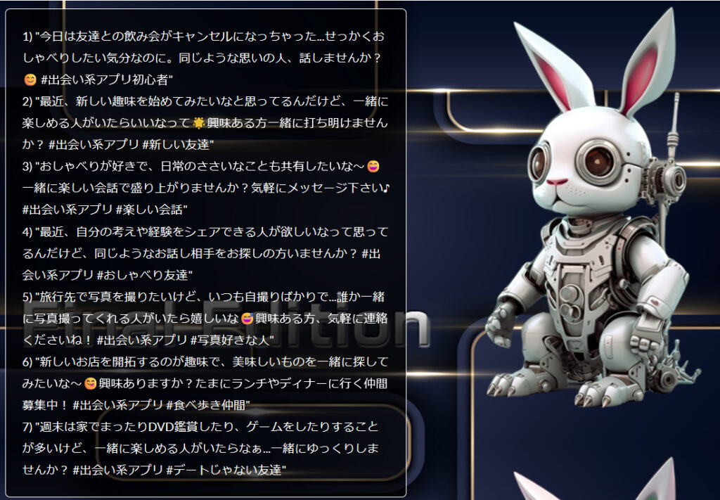 ラビットファイナルt　恋愛アフィリエイト