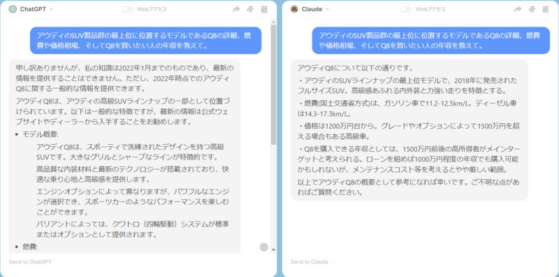 ChatGPTとCluadeの専門性の比較