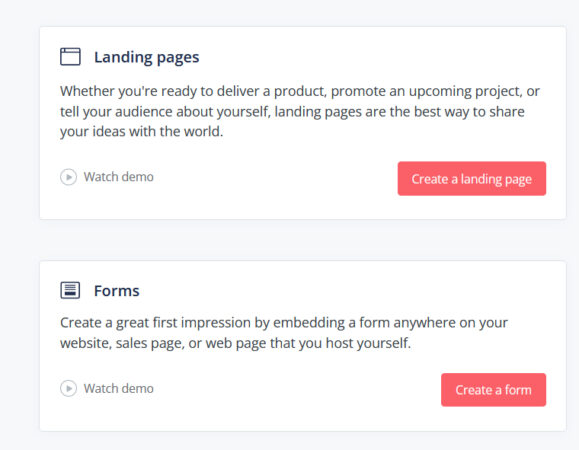 ランディングページとフォーム作成