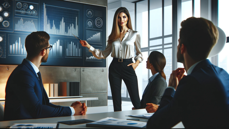 教えている女性